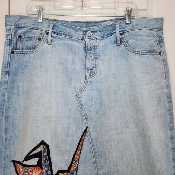 Gap 1969 denim short skirt size 16 origami patch raw hem four pockets - Picture 3 of 12